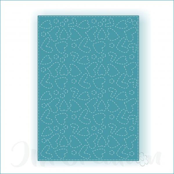 Stanzschablone - Stitched Herzen A6